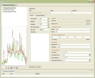 Example GUI forecasting software